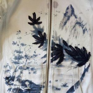 Airbrush Art Tree Crane Mountain Full Zip Hoodie